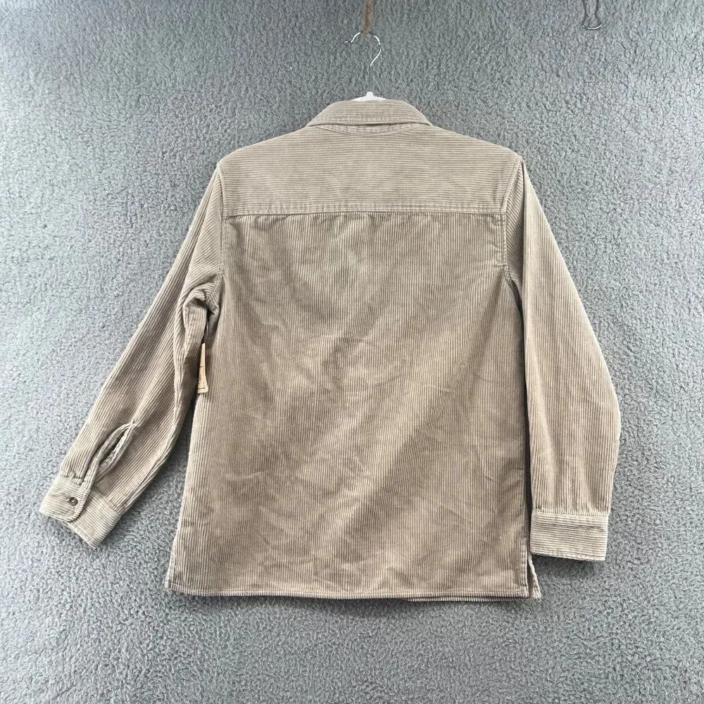 NWT Stitchfix Bixby Nomad Button-down Corduroy Shacket size 12-14 girls Tan